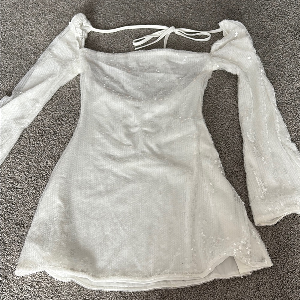 Beginning Boutique White Long Sleeve Dress
